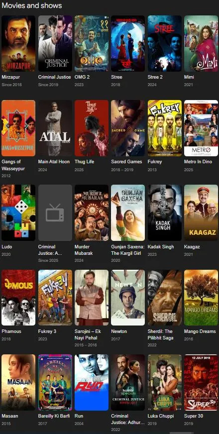 Pankaj Tripathi’ movies and shows (1)
