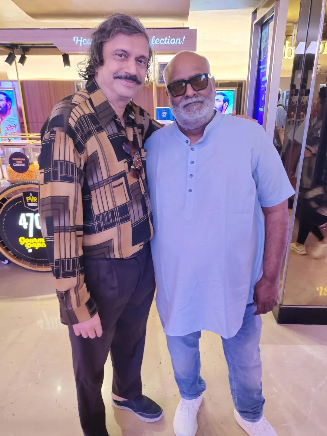 Oscar-award-winner M M Keeravani greets sr journalist Chaitanya Padukone