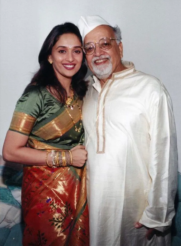 Madhuri Dixit with father shankar Rao Dixit