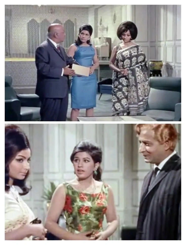 Sharmila tagore... Pran... David... Sarita... An evening in Paris