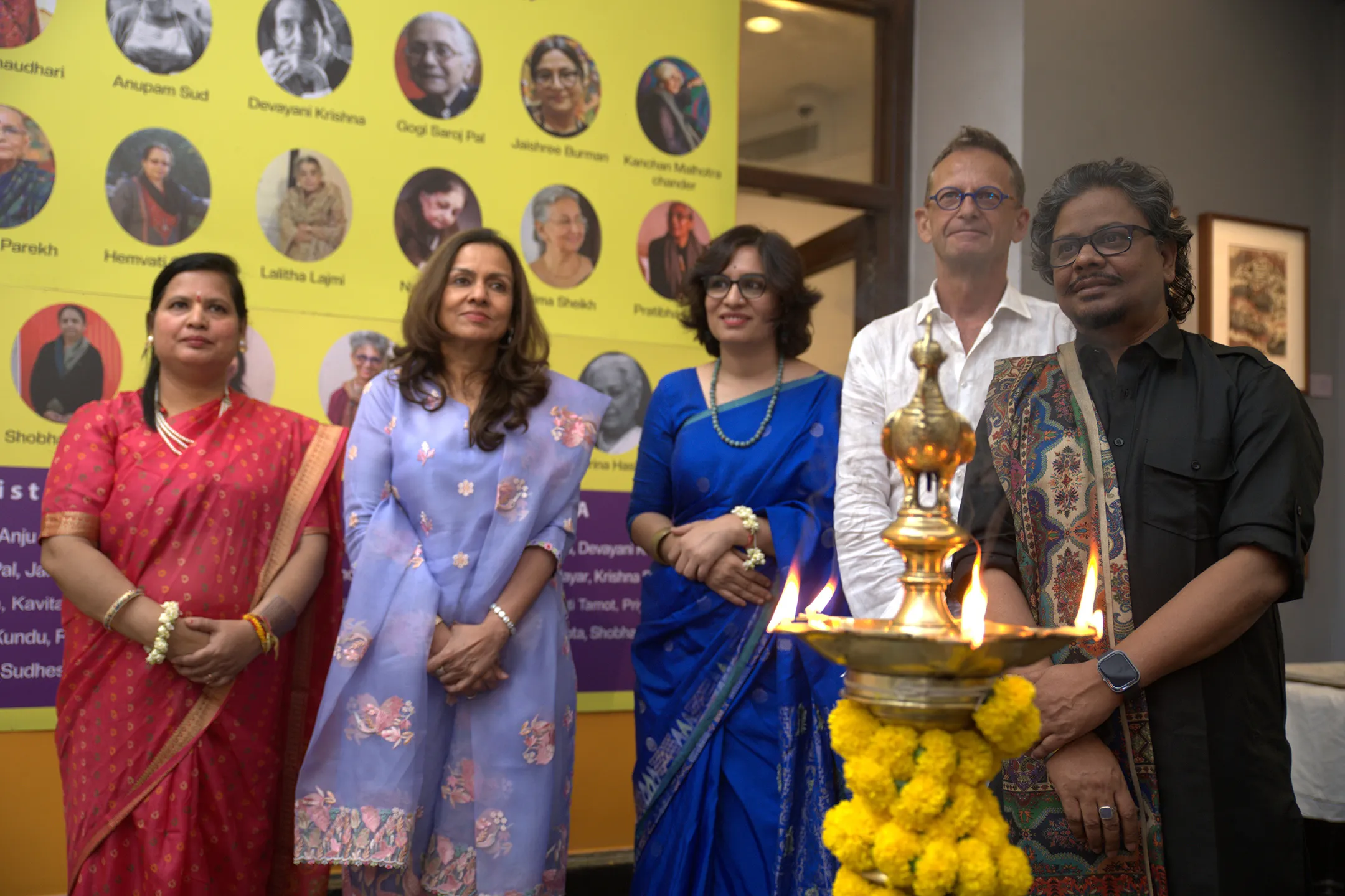 Shruti Das, Sangita Jindal, Nidhi Choudhari, Laurent Vergain & Dr. Sanjeev Kishor Goutam at NGMA Mumbai's Nabha Sparsh show inauguration 2