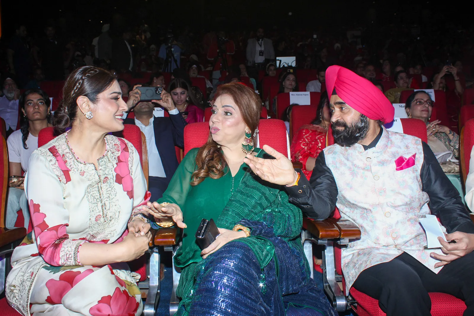 Charan Singh Sapra with Raveena Tandon