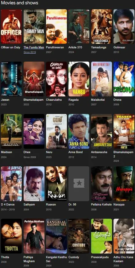Priyamani filmography