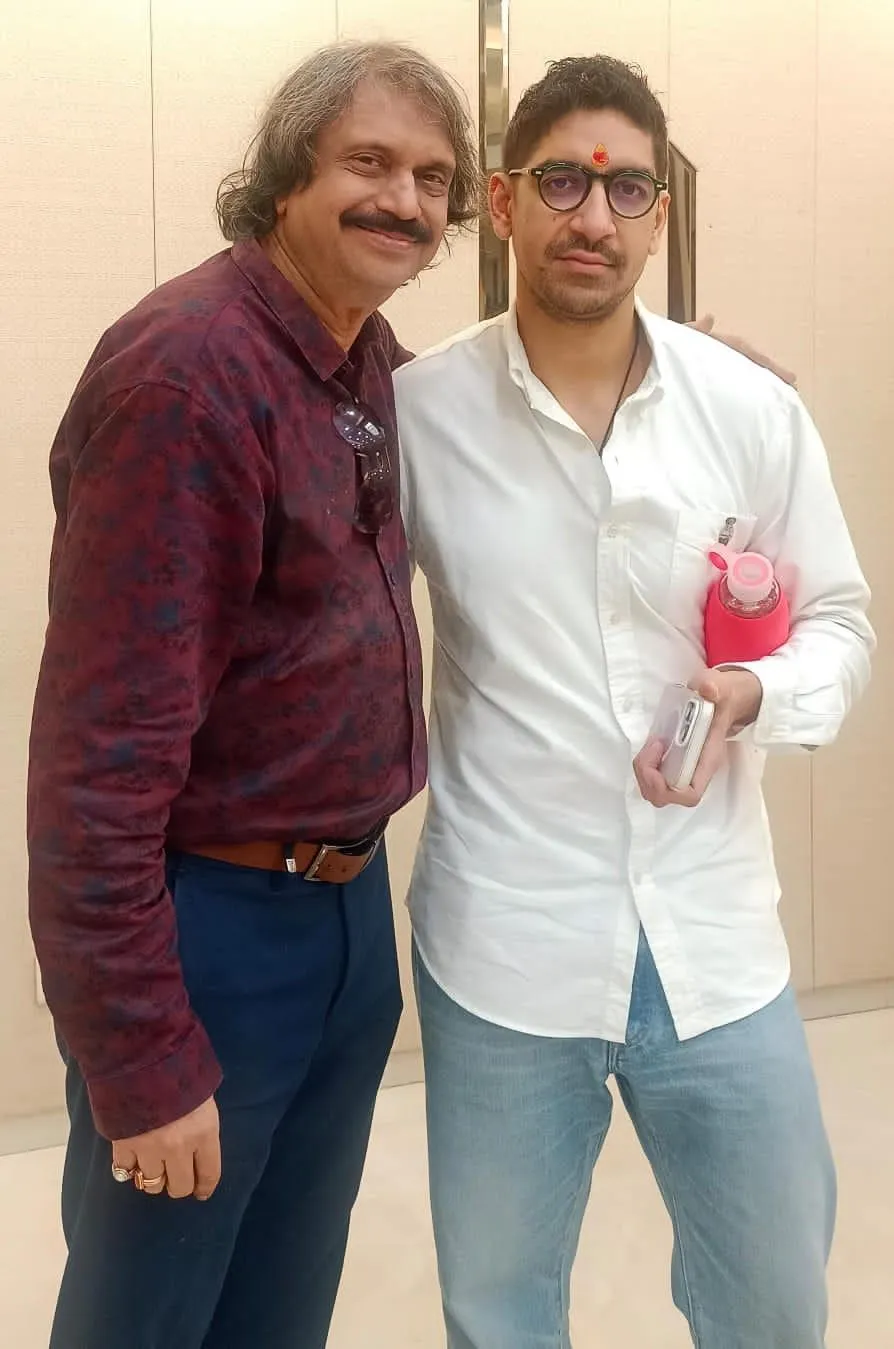 Director Ayan Mukherji ( right) with sr journalist Chaitanya Padukone