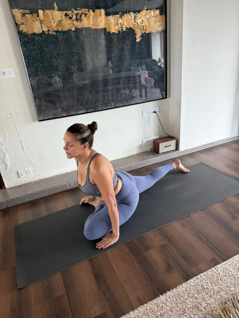 Neha Dhupia doing yoga (2)