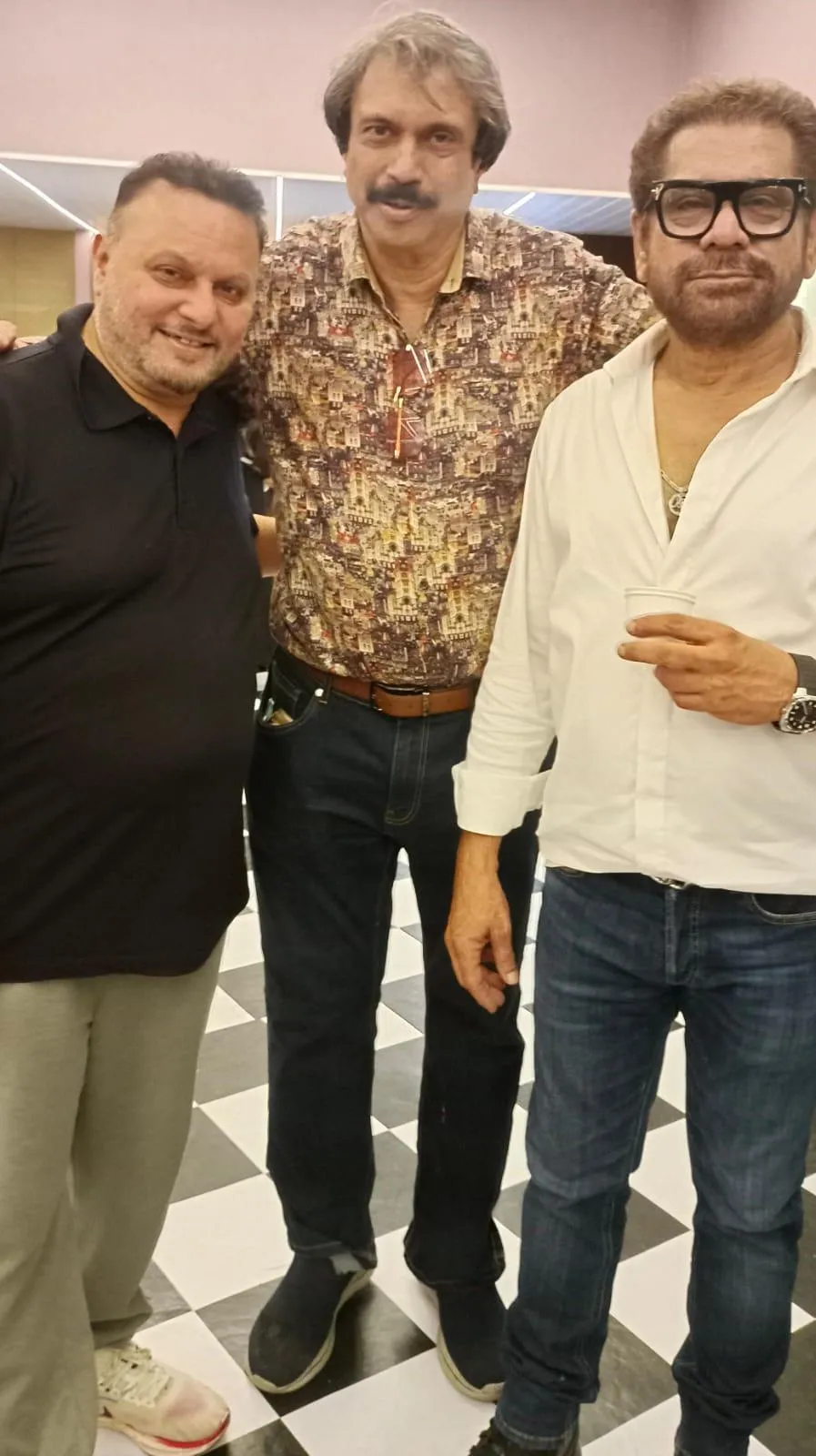 Anil Sharma, sr journalist Chaitanya Padukone and Anees Bazmee
