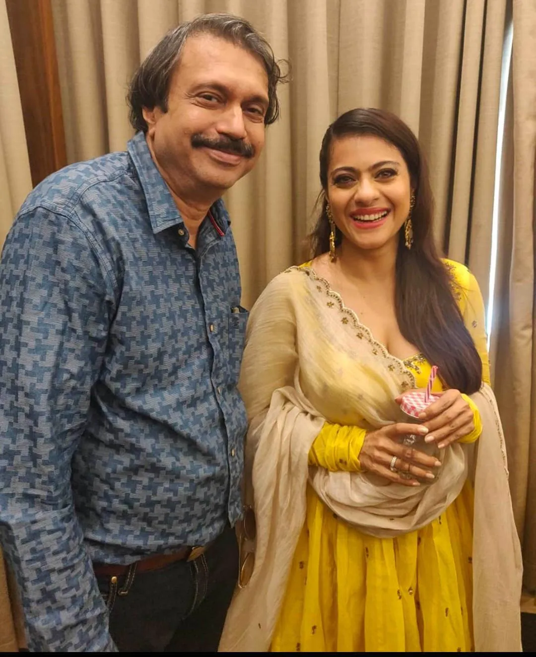 Kajol with sr film journalist Chaitanya Padukone