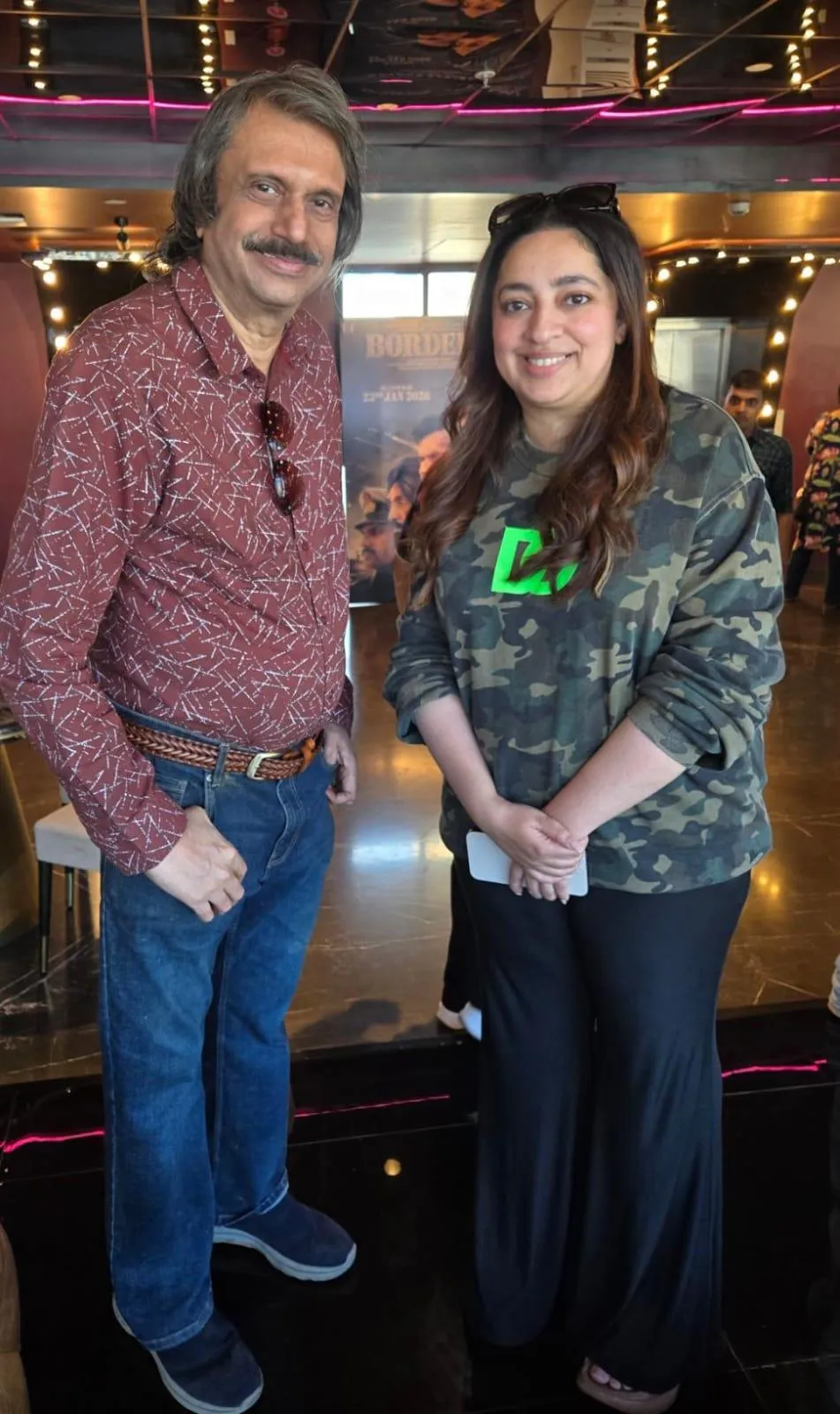 Border 2 co-producer Nidhi Dutta with journalist Chaitanya Padukone