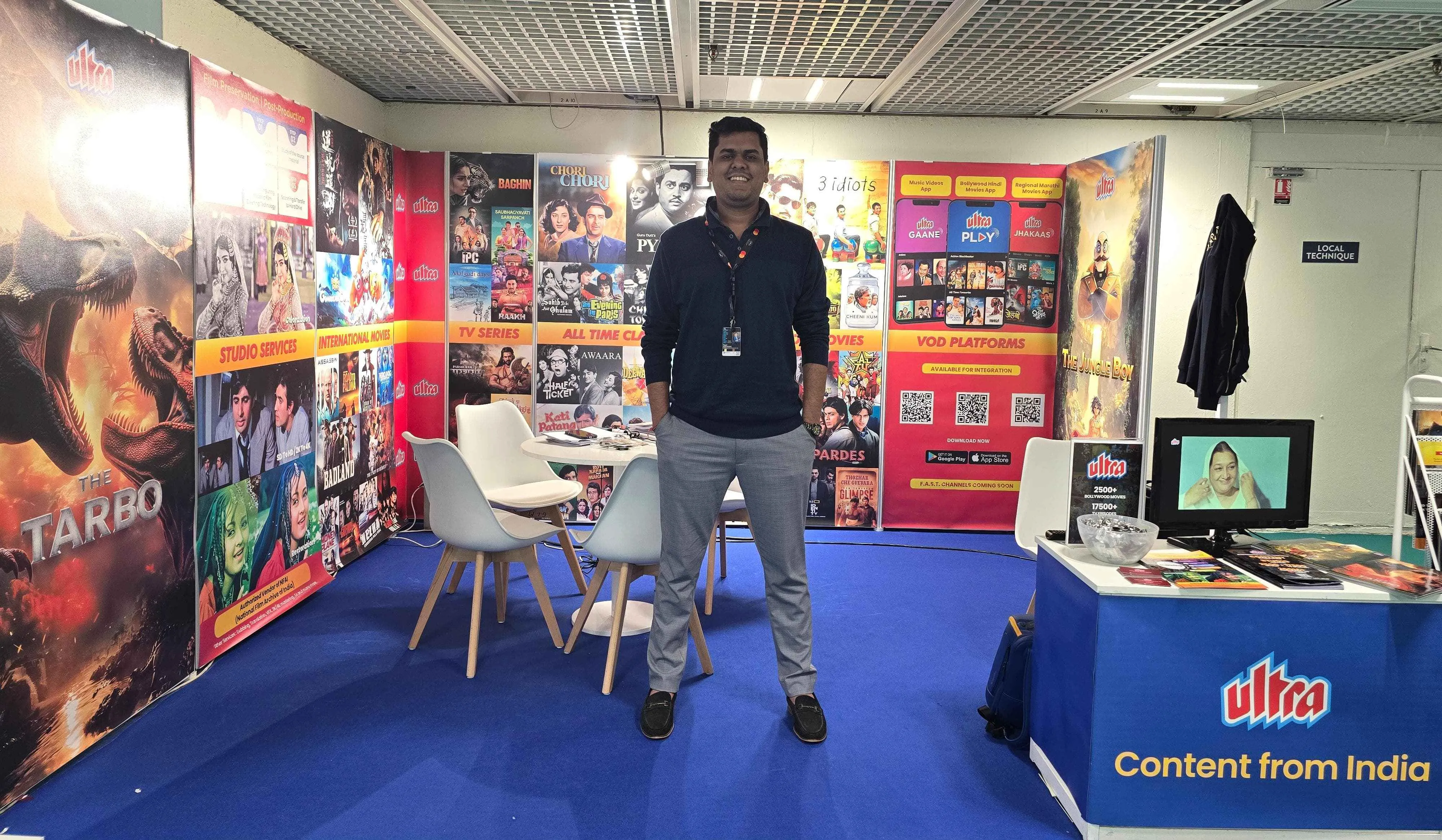 Mr. Rajat Agrawal COO Ultra Media and Entertainment at the display stall  Cannes 2025 1
