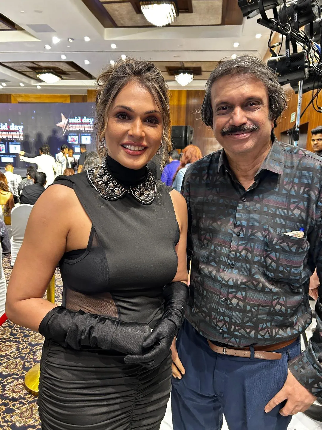 Isha Koppikar with sr journalist Chaitanya Padukone