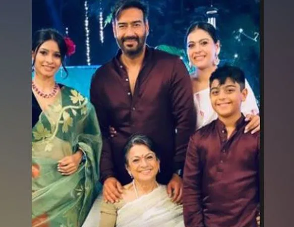 Kajol with her family