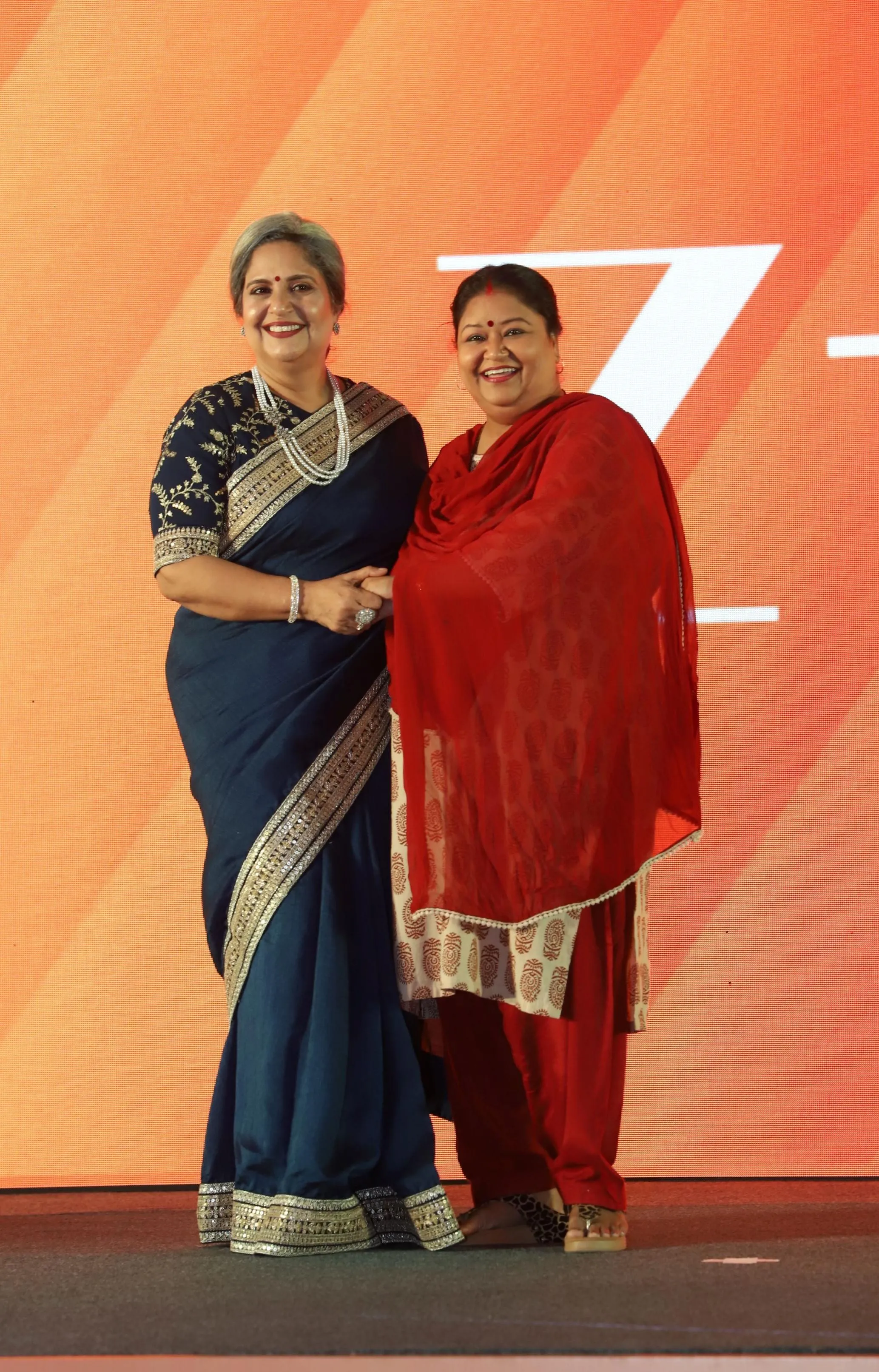 Vandana Pathak a.k.a. Gayatri Devi and Soma Rathod a.k.a. Pushpa from Zee TV's show - Tumm Se Tumm Tak