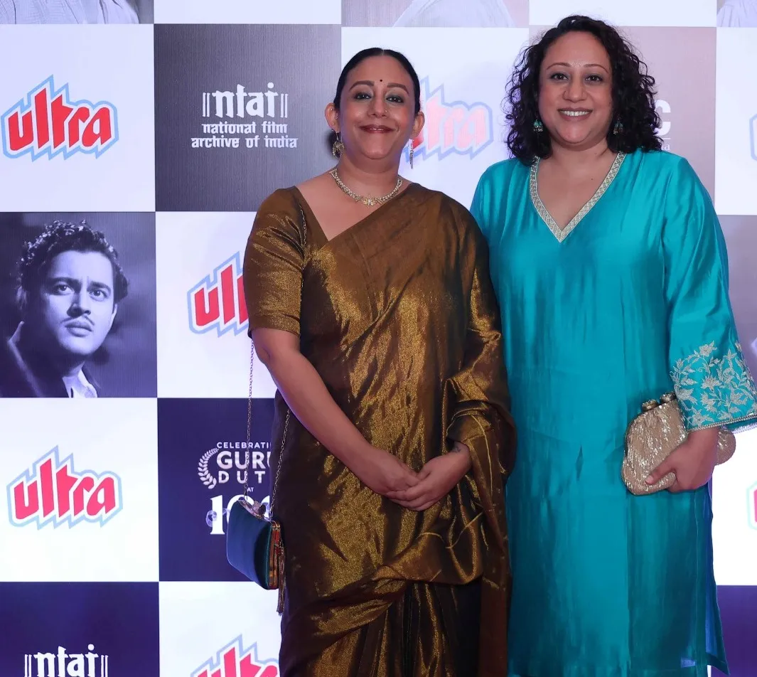 Guru Dutt's grand daughters Karuna and Gouri at premiere of  Pyaasa in Mumbai
