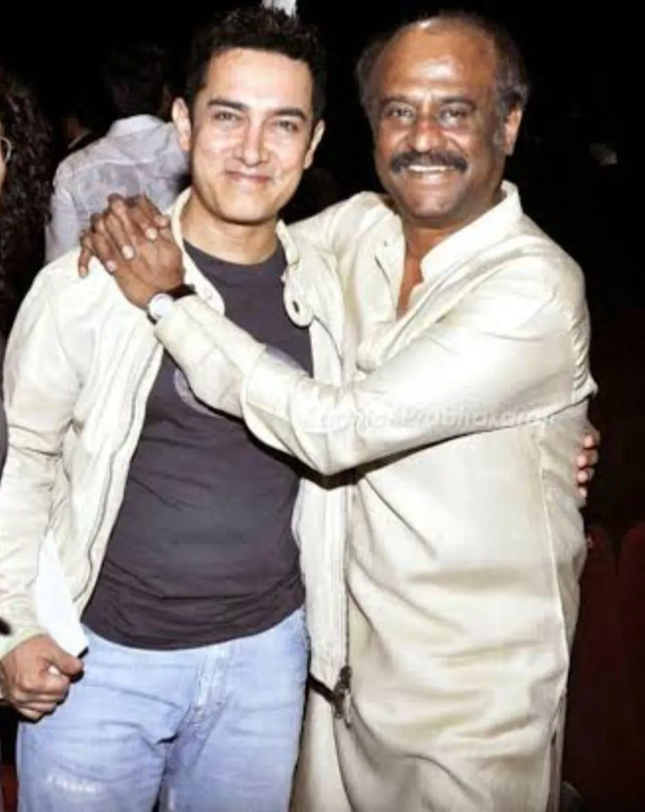Aamir Khan with respected Thalaiva co-star Rajinikant Sir