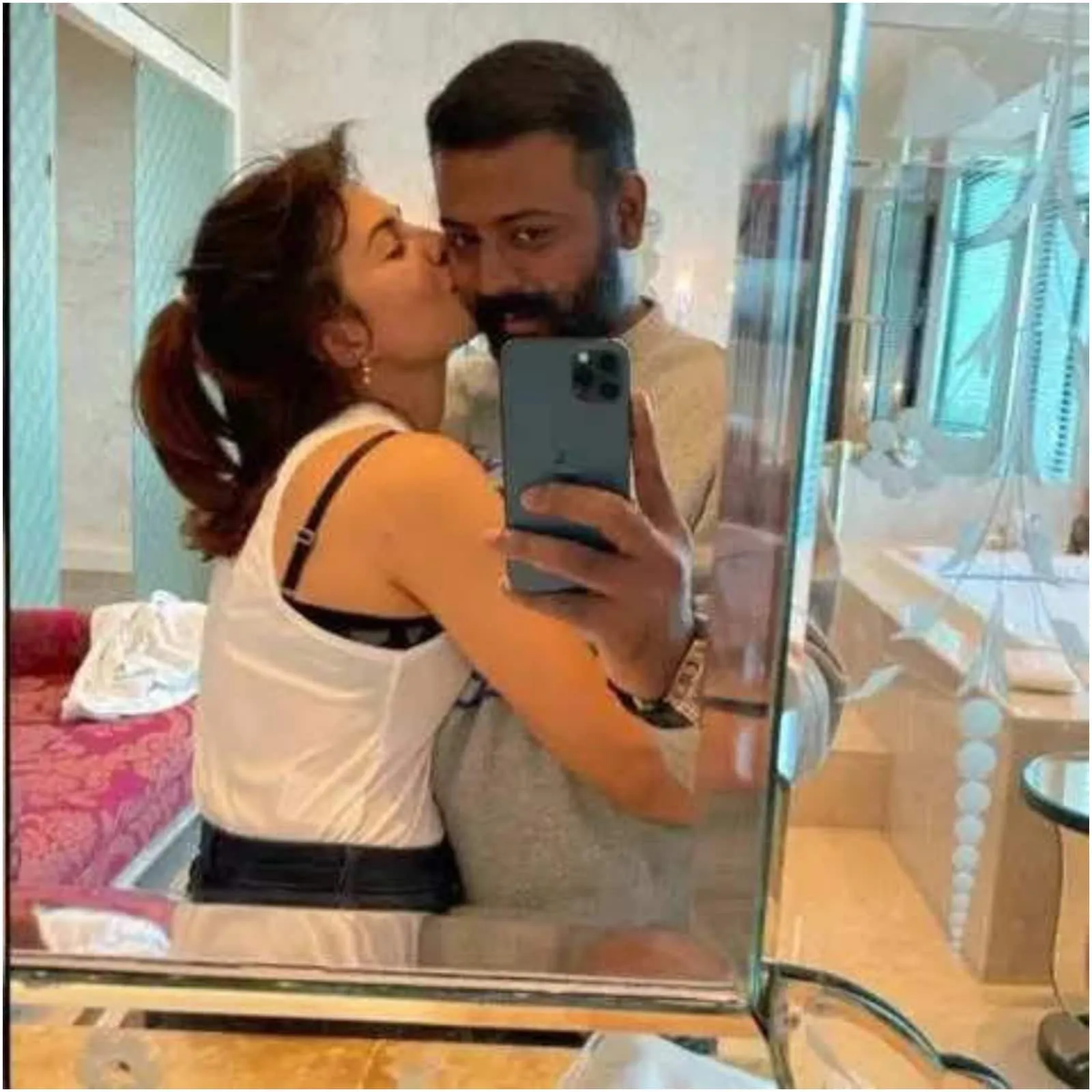Jacqueline Fernandez Kisses Jailed Conman Sukesh Chandrasekhar In Viral Pic