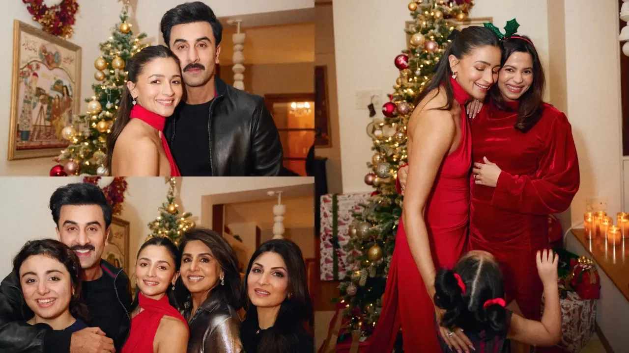 Pics: Alia, Ranbir celebrate Christmas with family, Raha flaunts her art