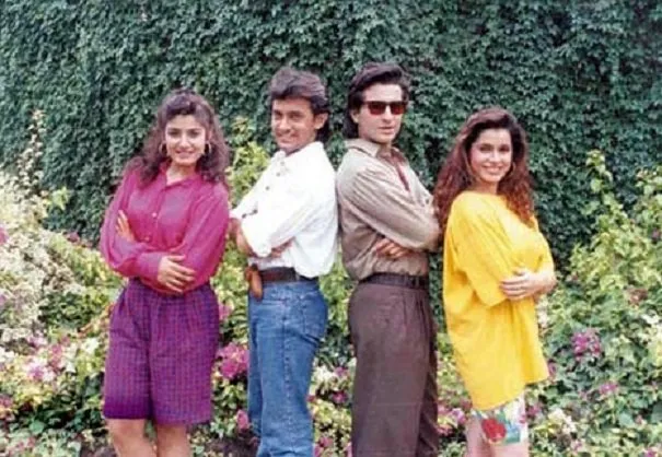 Movies N Memories on X: "Aamir Khan, Raveena Tandon, Saif Ali Khan and  Neelam in Yash Chopra's Parampara (1993) @aamir_khan @TandonRaveena  @neelamkothari @yrf https://t.co/4V98fKFeaW" / X
