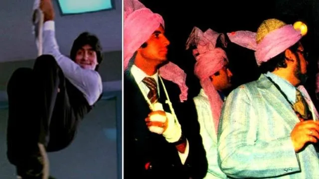 Amitabh Bachchan injured his hand with a Diwali firecracker, used to  camouflage it in films with handkerchief. See pics | Bollywood