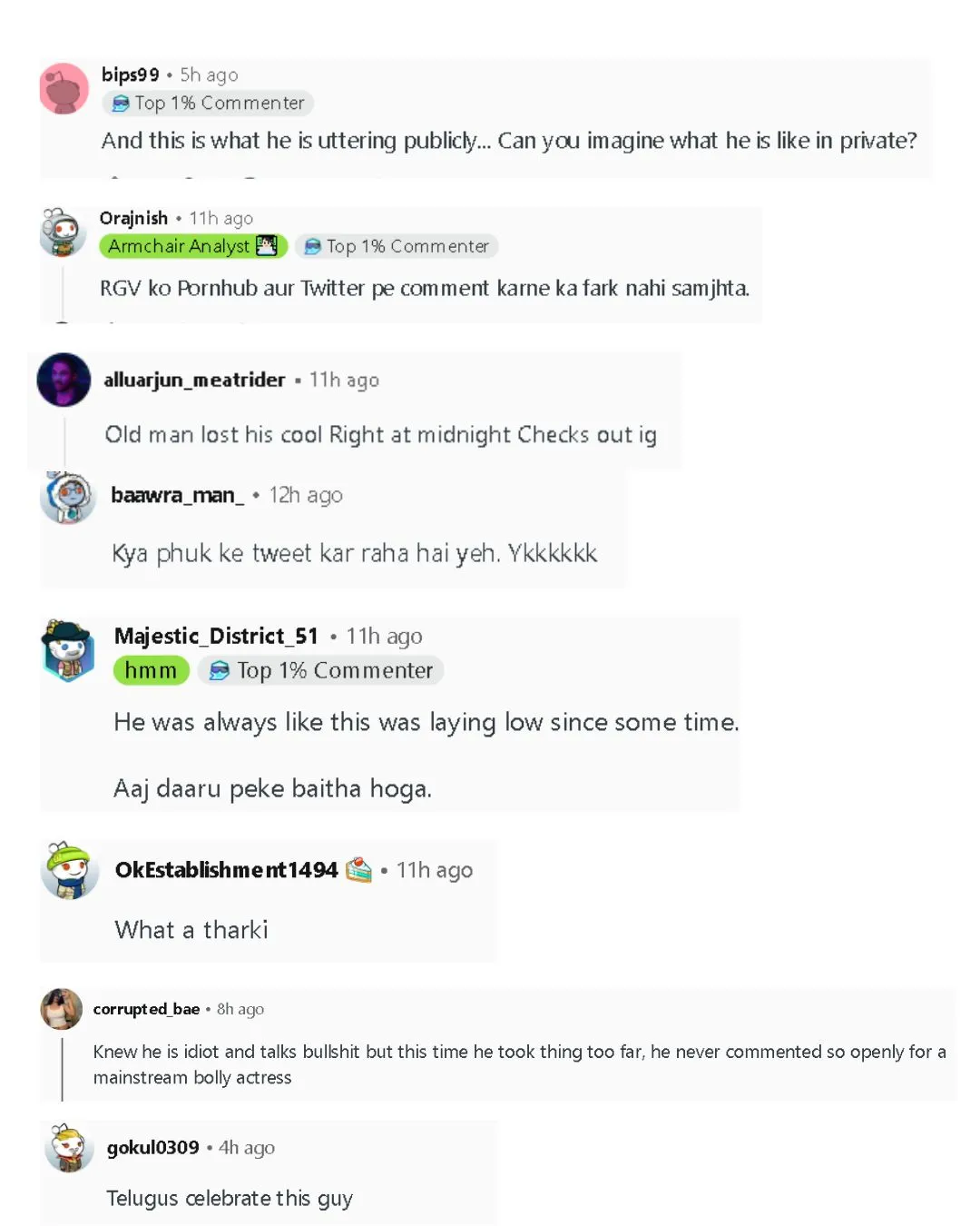 RGV comments snap