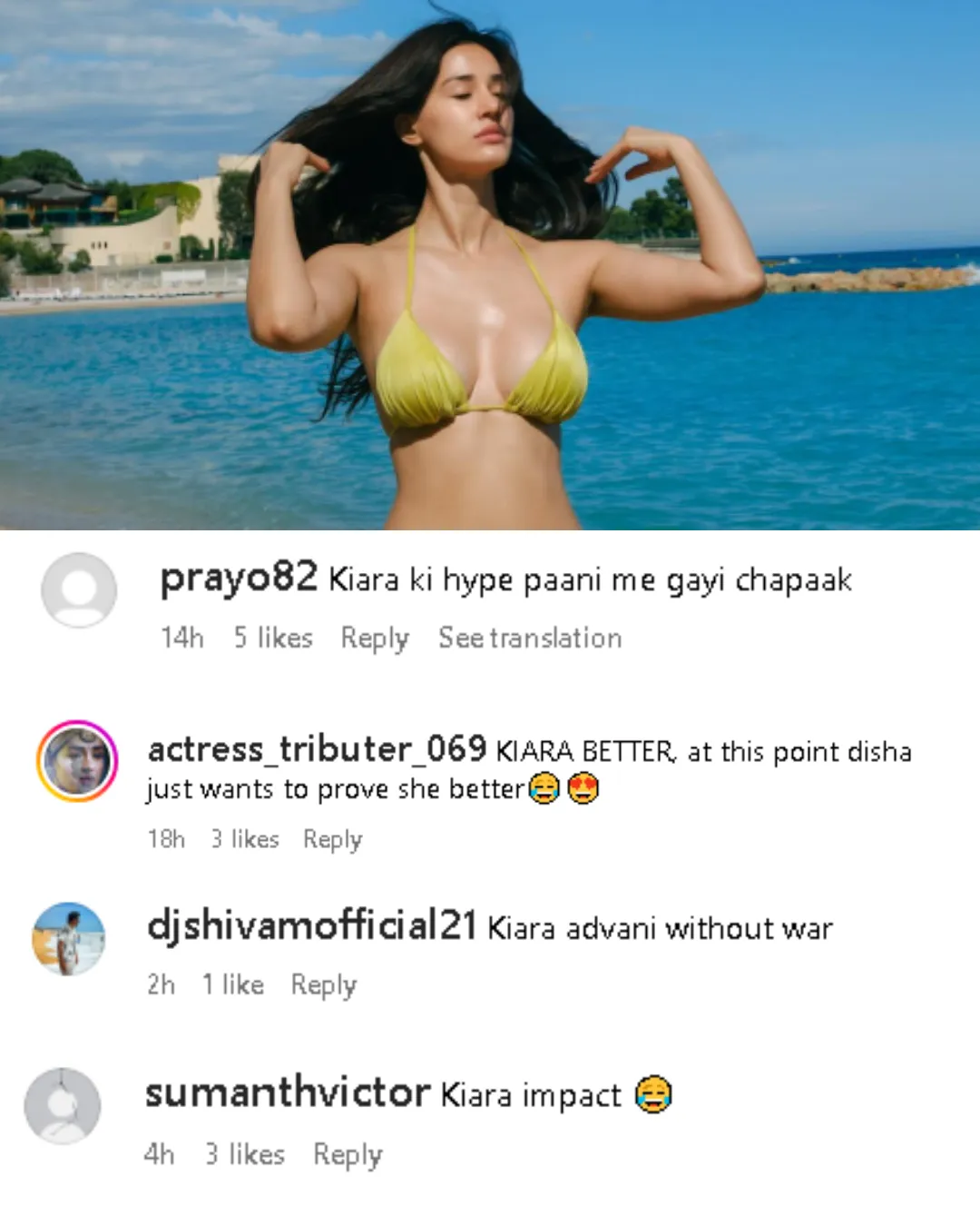 Disha Patani compared to Kiara Advani