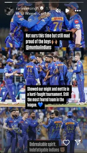 ranveer singh IG story