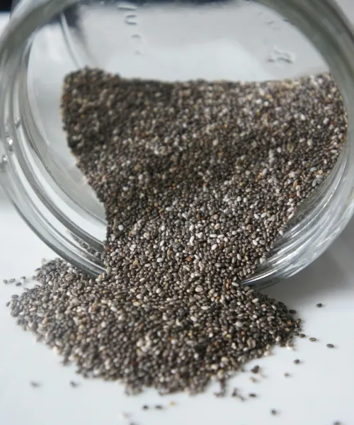 Sprinkle chia seeds into the mix