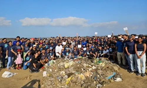 cleaning beach