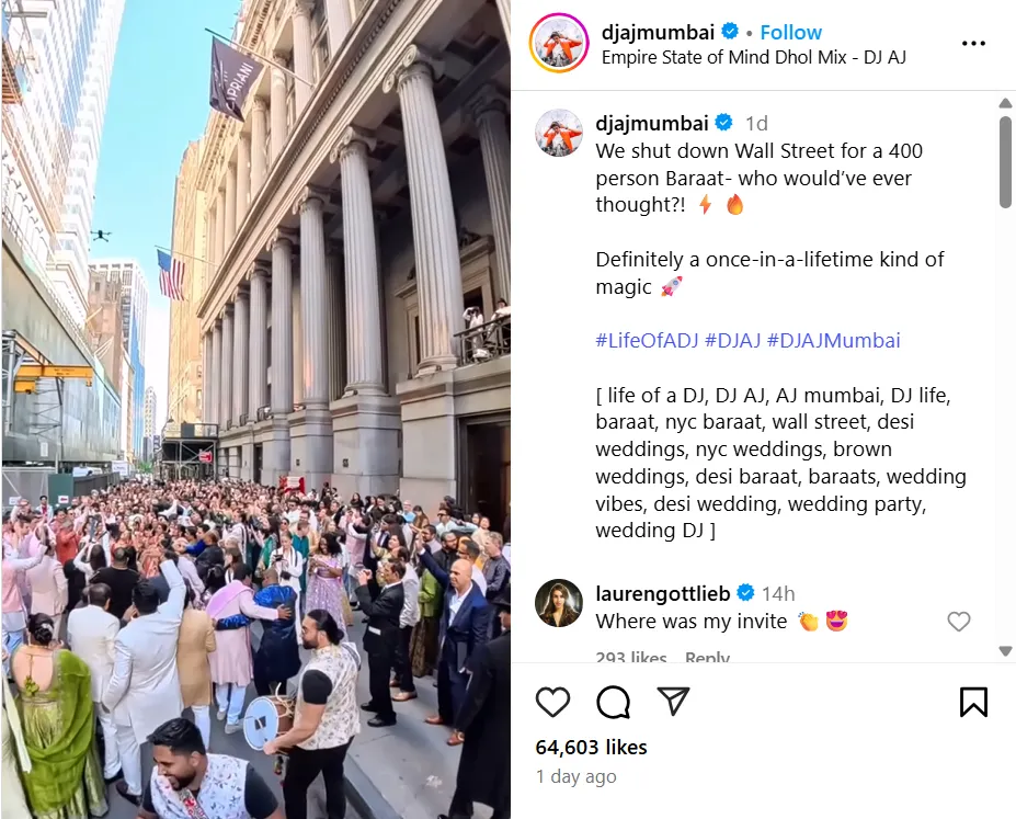 The baraat went viral as they had a blast at the streets of Lower Manhattan.