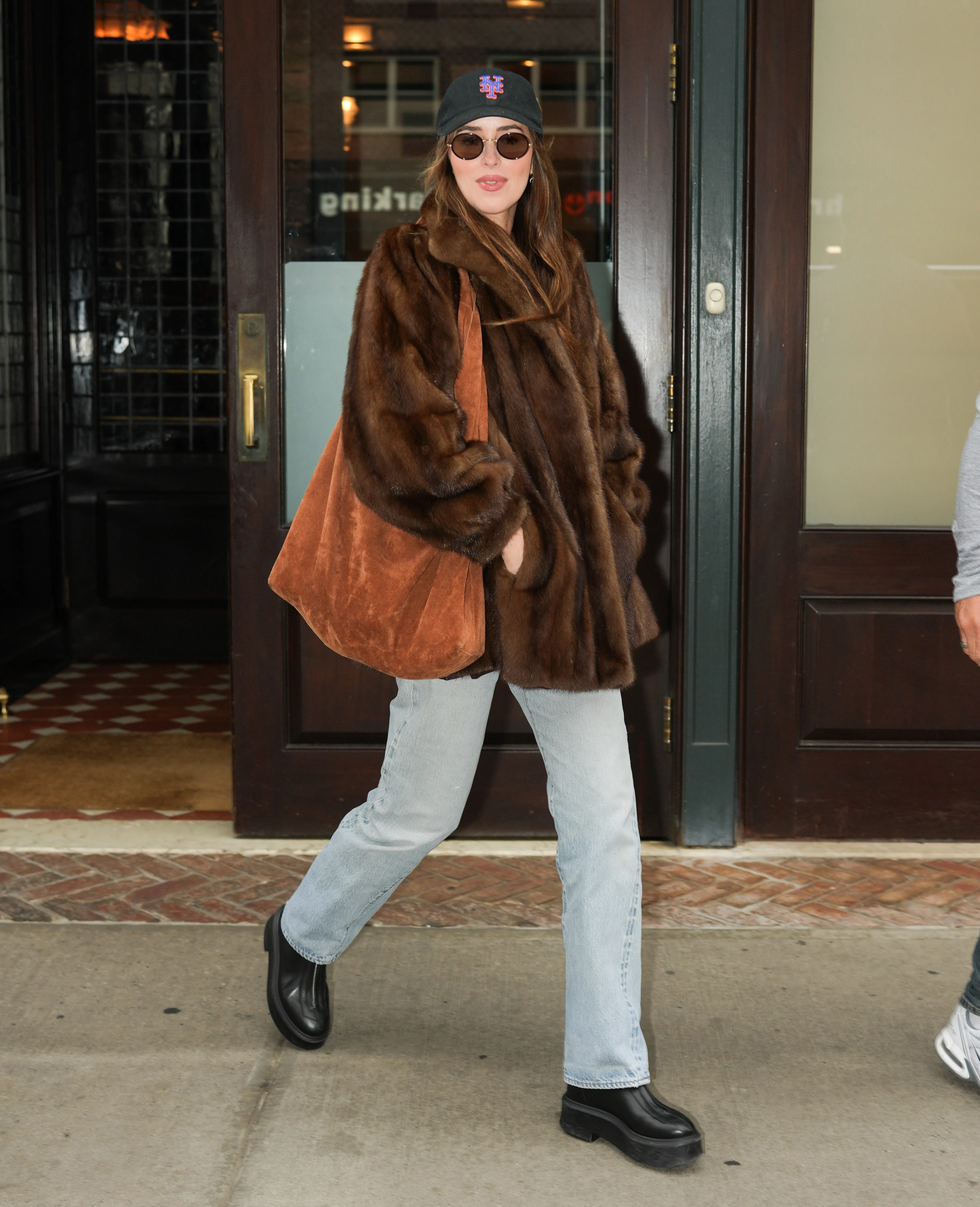 new york, ny october 14: dakota johnson is seen on october 14, 2024 in new york city. (photo by xny/star max/gc images)