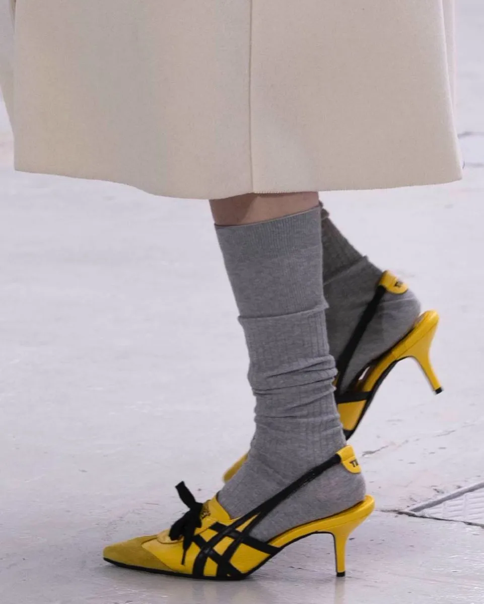 Mexico 66-inspired slingback kitten heels debuted on Onitsuka Tiger by  Andrea Pompilio's Milan runway