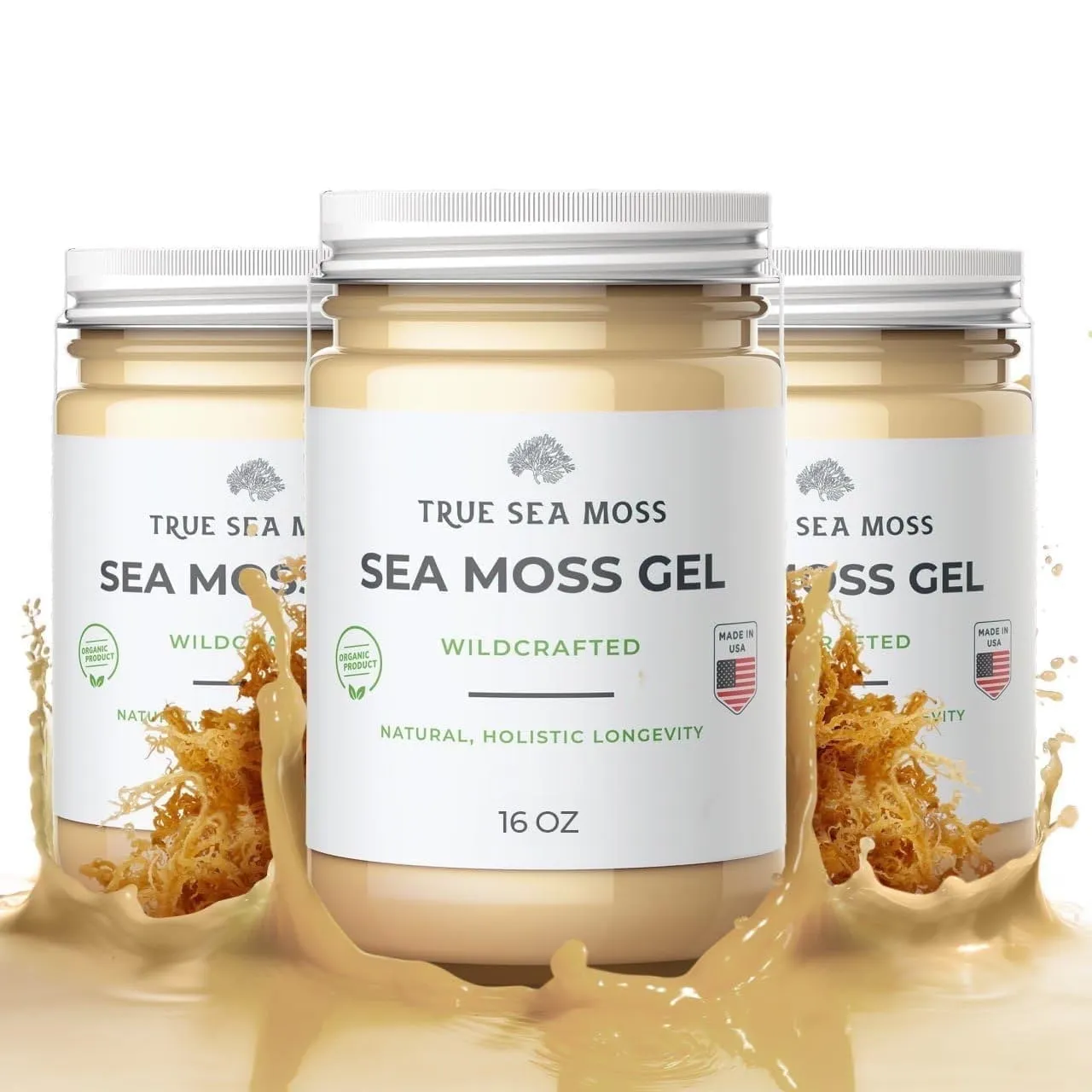 TrueSeaMoss Wildcrafted Irish Sea Moss Gel Raw Sea Moss Supplement,  Original 3-Pack 48 oz - Walmart.com