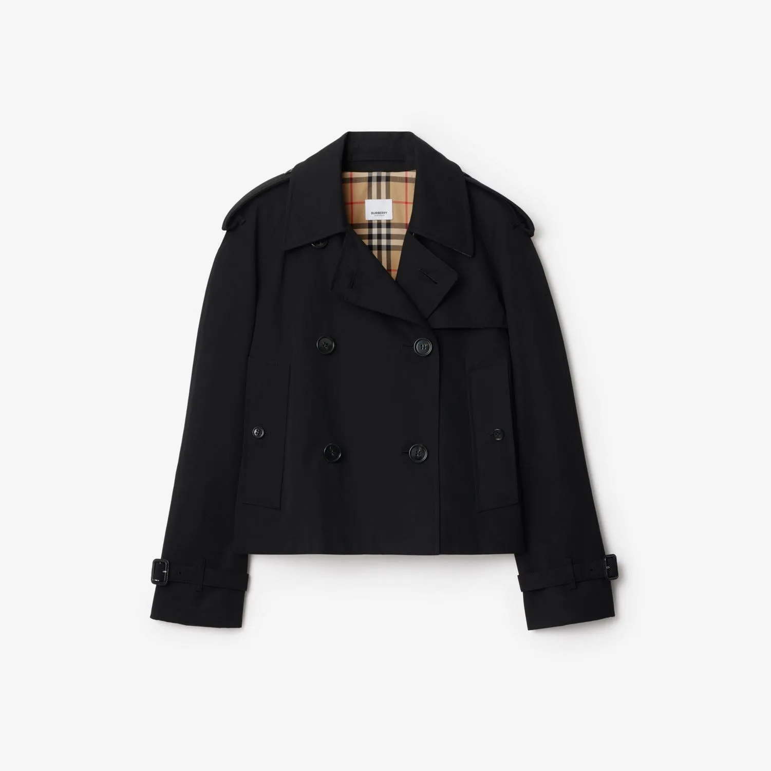 Cropped Gabardine Trench Jacket