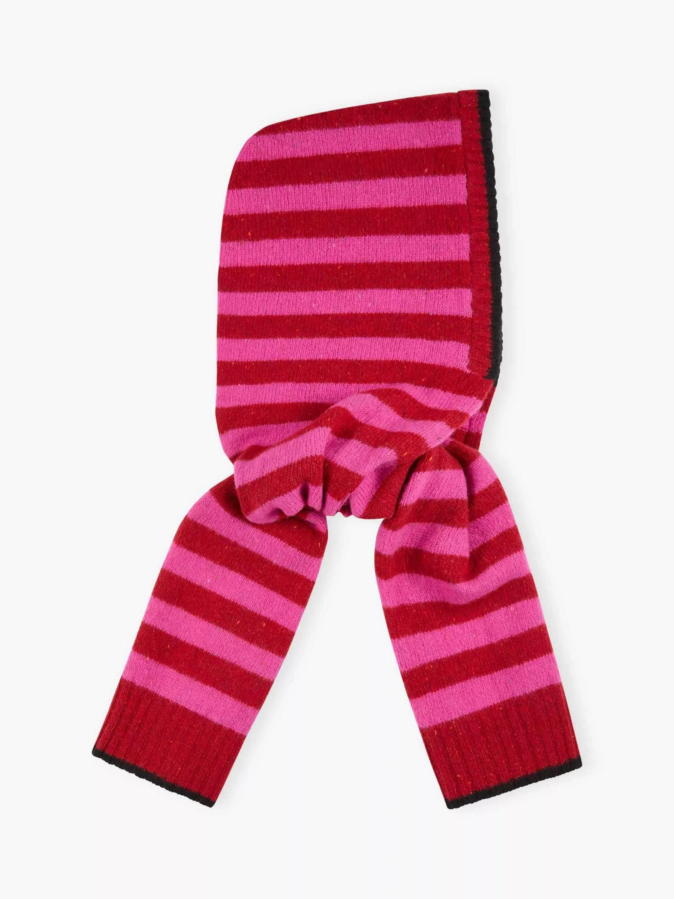 Stripe Pure Wool Hooded Scarf