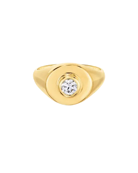 Diamond Signet Pinky Ring