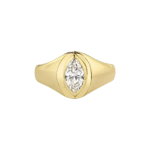 Signet Created Diamond 14K Gold Ring