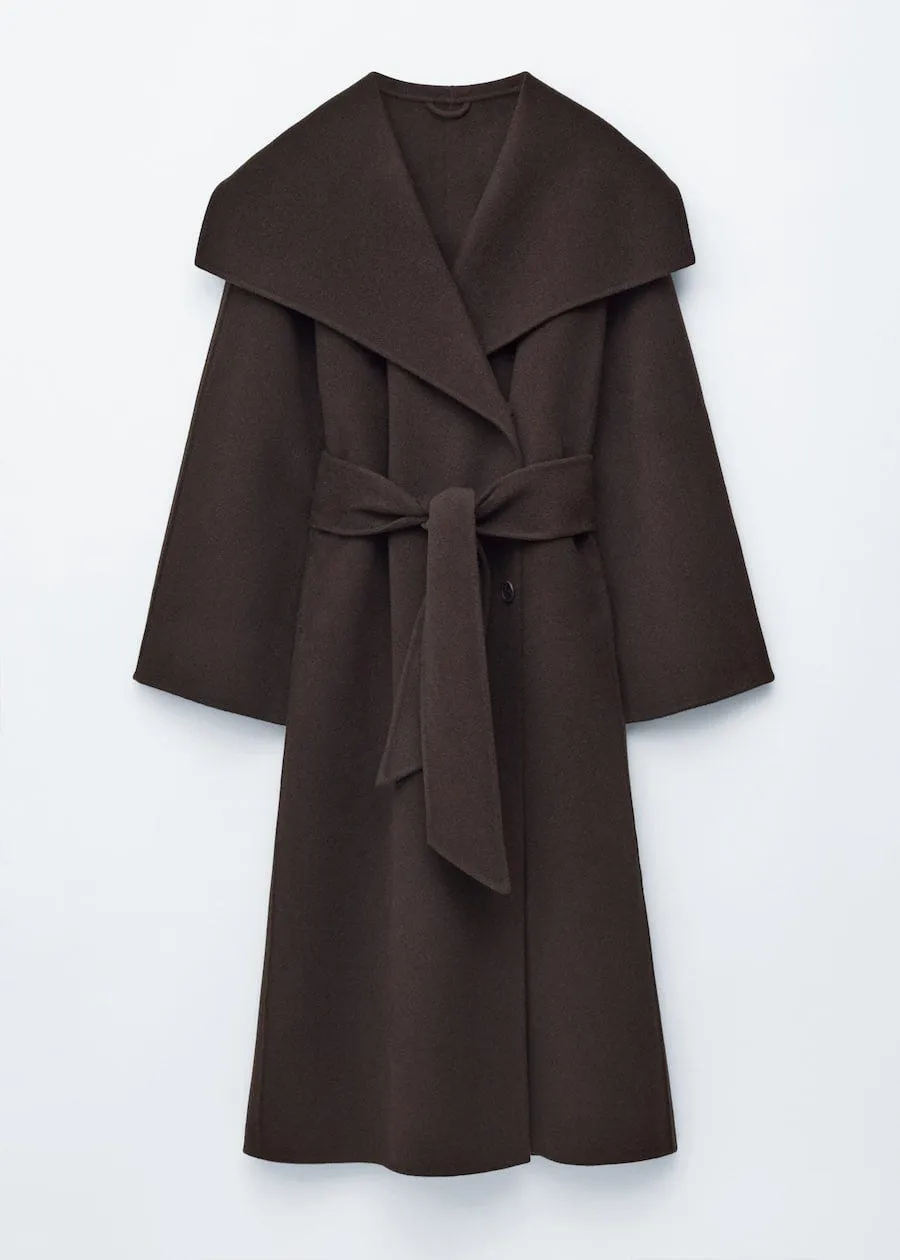 Shawl-Collar Wool Maxi Coat