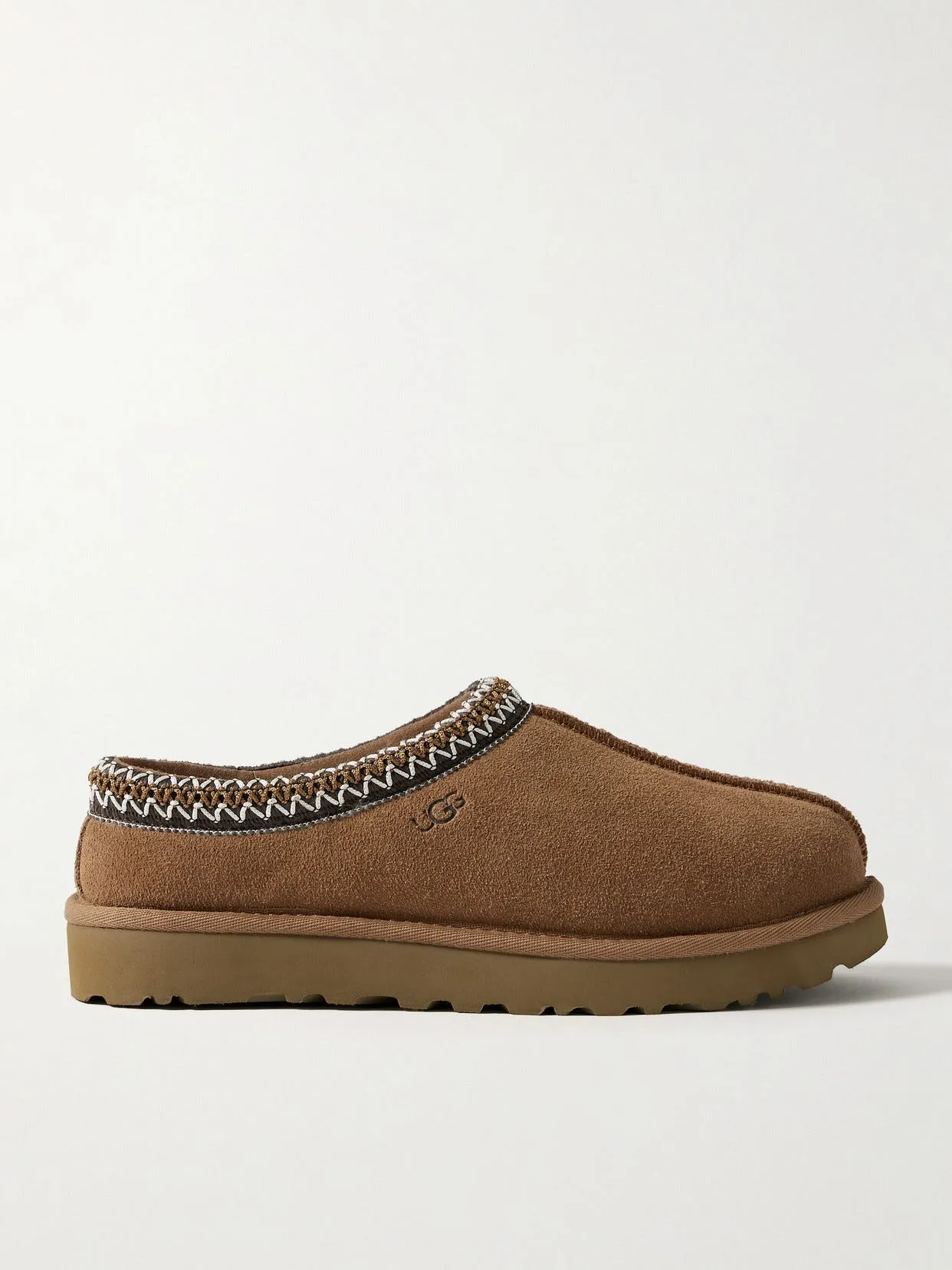 Tasman embroidered shearling slippers