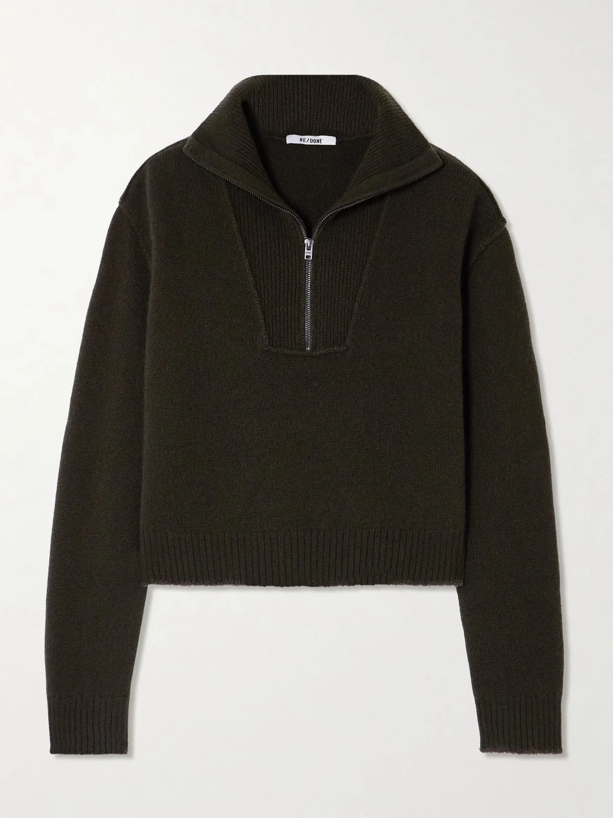 Frayed Wool And Cashmere-Blend Half-Zip Sweater