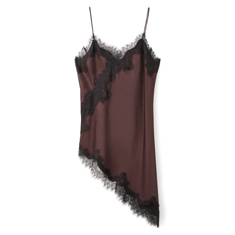 Lace Asymmetric Camisole Dress