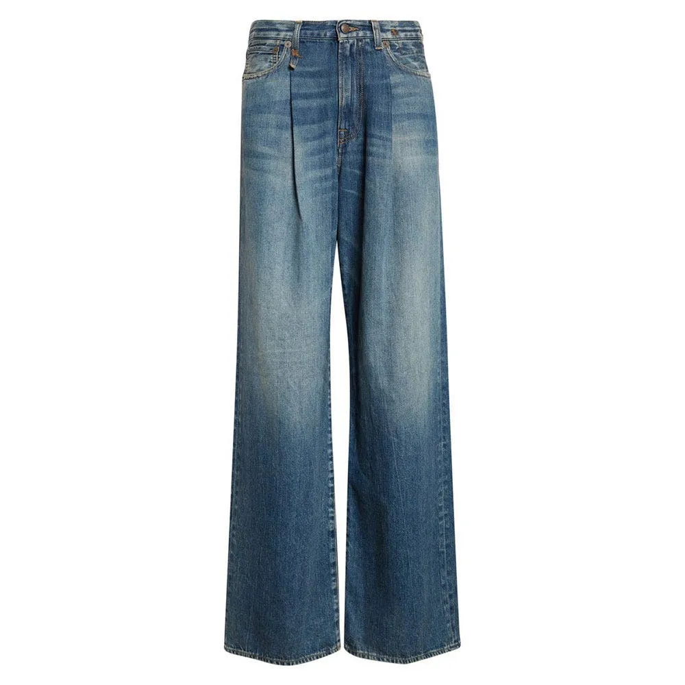Damon Pleated Wide Leg Jeans