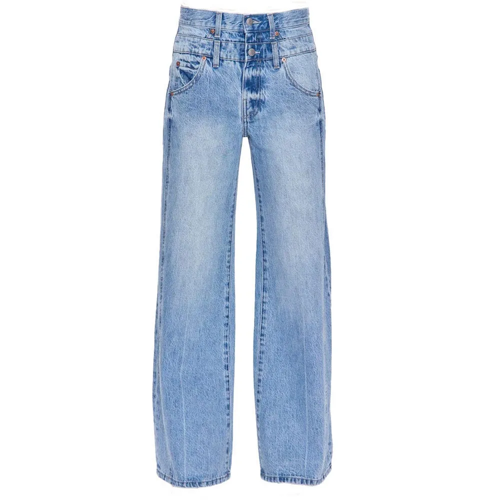 Caleb Double Waistband Wide Leg Jeans