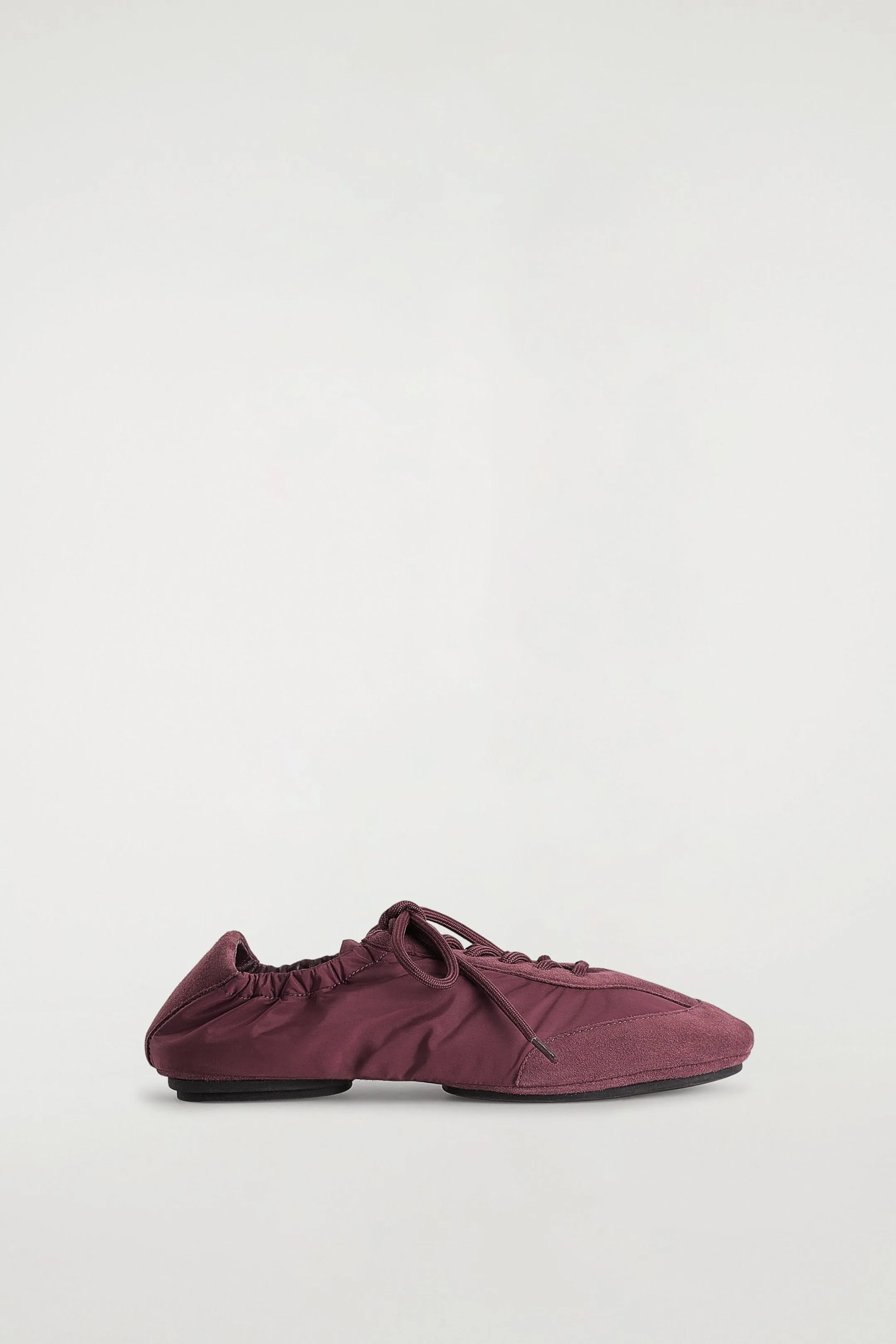 Suede-Nylon Ballet Trainers