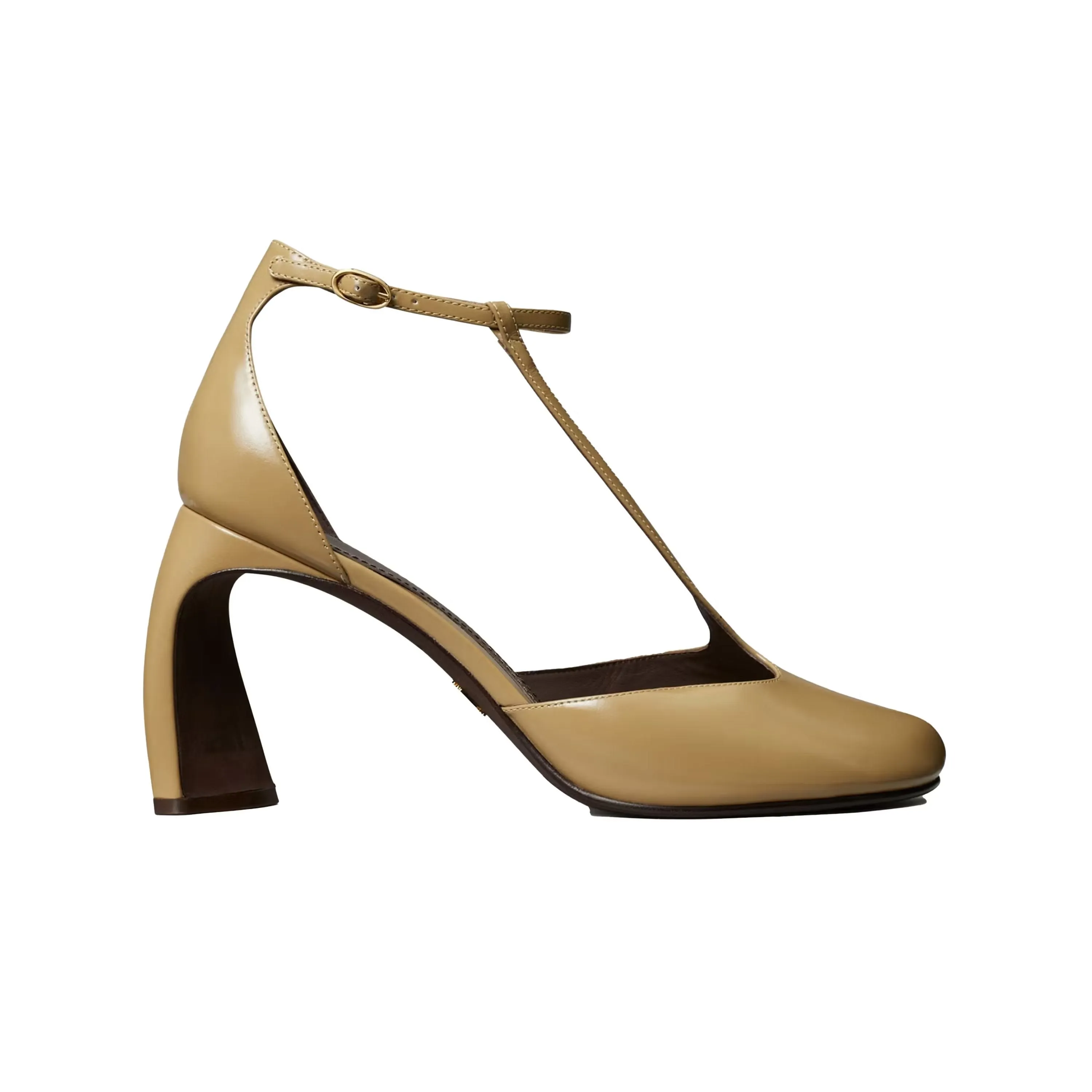 Peep-Toe T-Strap Heeled Sandal