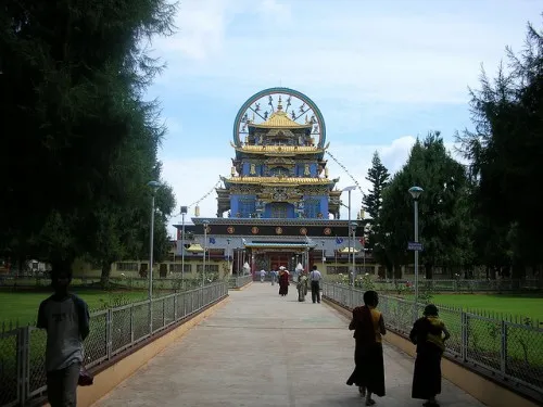 Namdroling monastry, and as soon as one enters the temple complex, this is the sight to behold.
