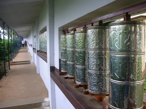 According the Tibetan Buddhist belief, spinning a prayer wheel is just as effective as reciting the sacred texts aloud.