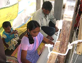 Weavers getting trained