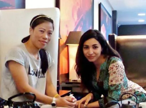 Shireen Irani (right), Founder of i-Probono, with Mary Kom at London