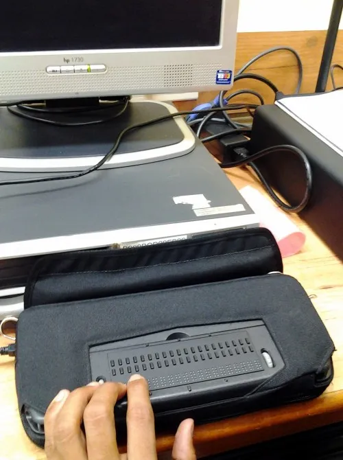 The centre has the ‘Refreshable Braille’ display machine, which allows a blind person to read a book while scanning it.