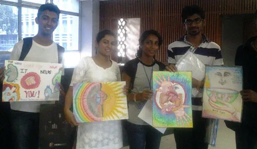 The winners of the poster competition held by Mohan Foundation with their posters