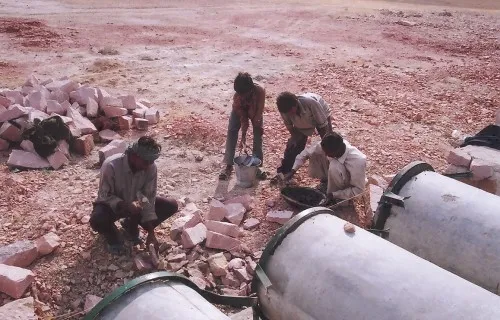 The execution of transformation plans began in right earnest : Water harvesting structures being erected.